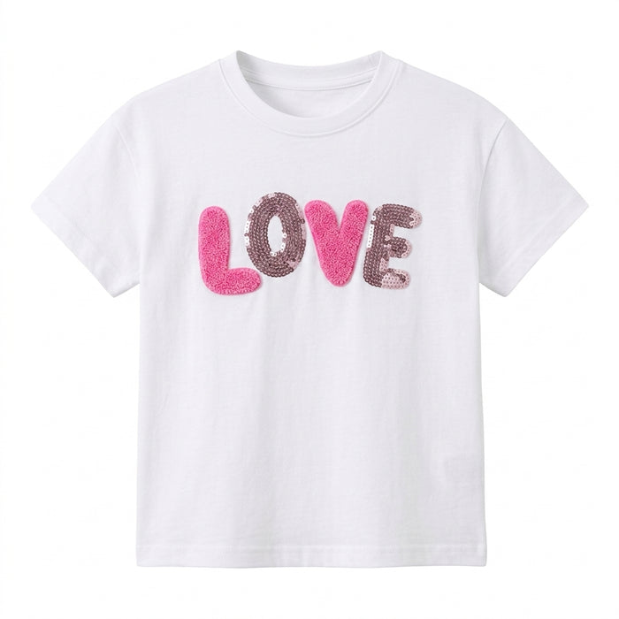 Girls Love Sequin Graphic T Shirt
