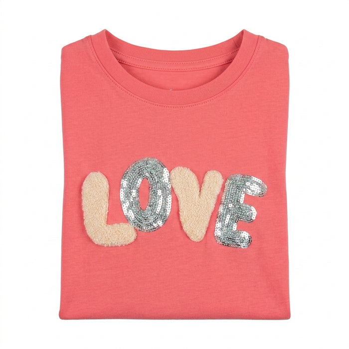 Girls Love Sequin Graphic T Shirt