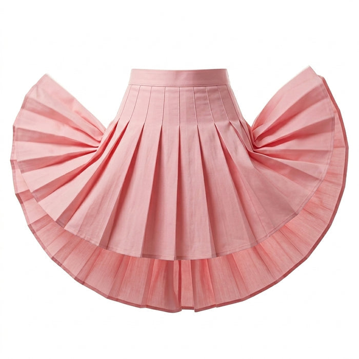 Girls Pleated Button Front Skirt