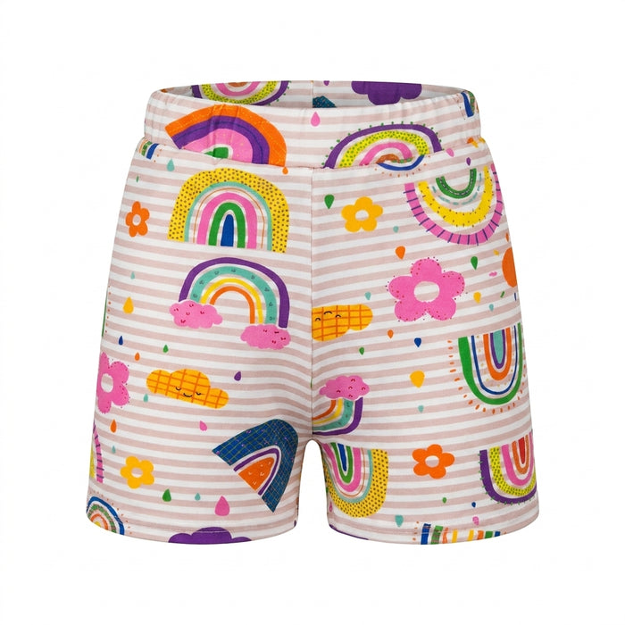 Girls Print Sleeveless Top And Shorts Set