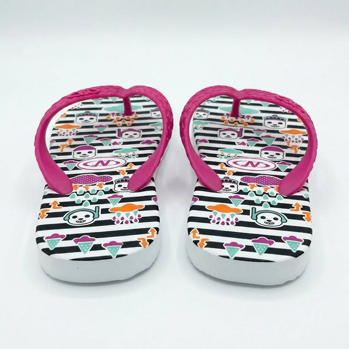 Girls Printed Flip Flop Sandals With Straps