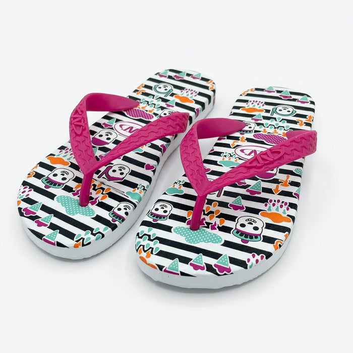 Girls Printed Flip Flop Sandals With Straps