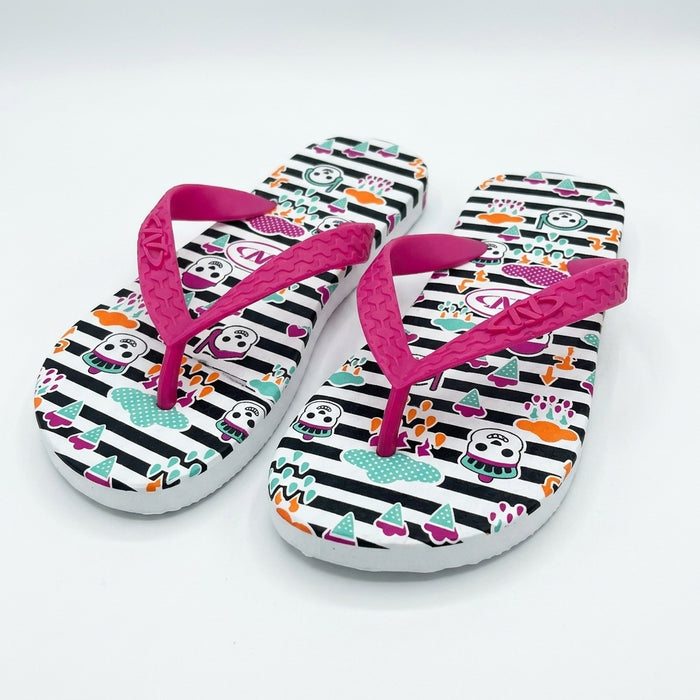 Girls Printed Flip Flop Sandals With Straps