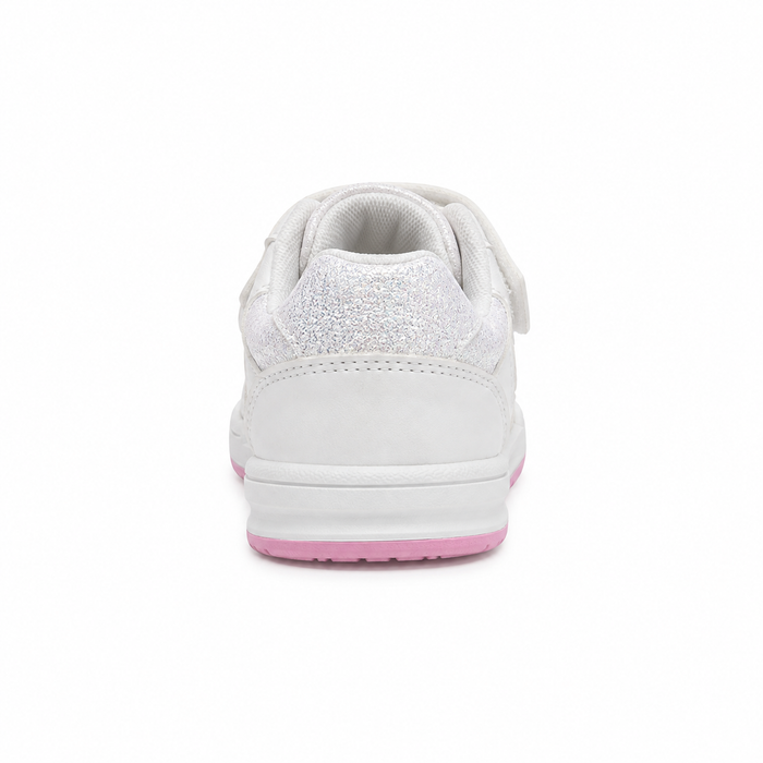 Girls sports sneakers with hook-and-loop straps and glitter details