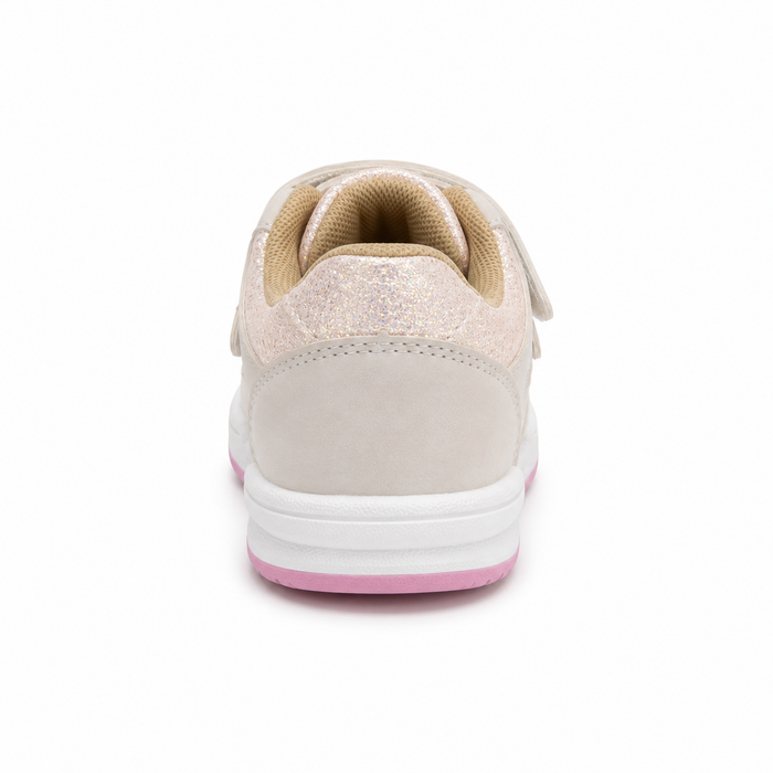 Girls sports sneakers with hook-and-loop straps and glitter details