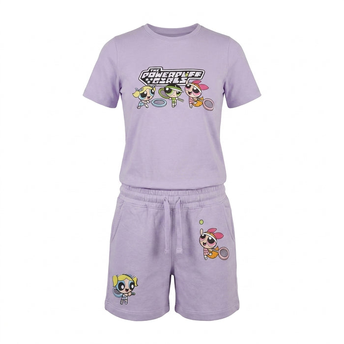 Girls The Powerpuff Girls Printed T Shirt And Shorts Set