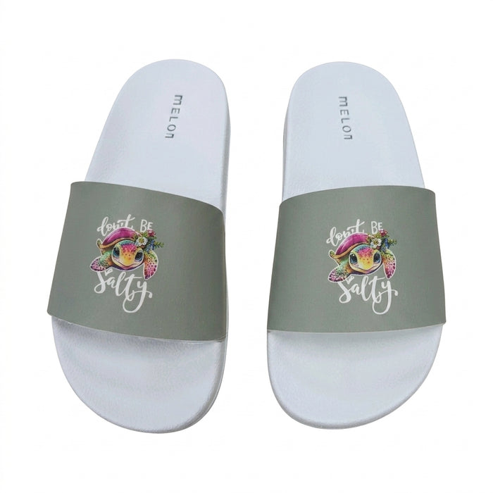 Women Turtle Print Slide Sandals