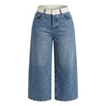 Girls Wide Leg High Waist Denim Jeans Wash