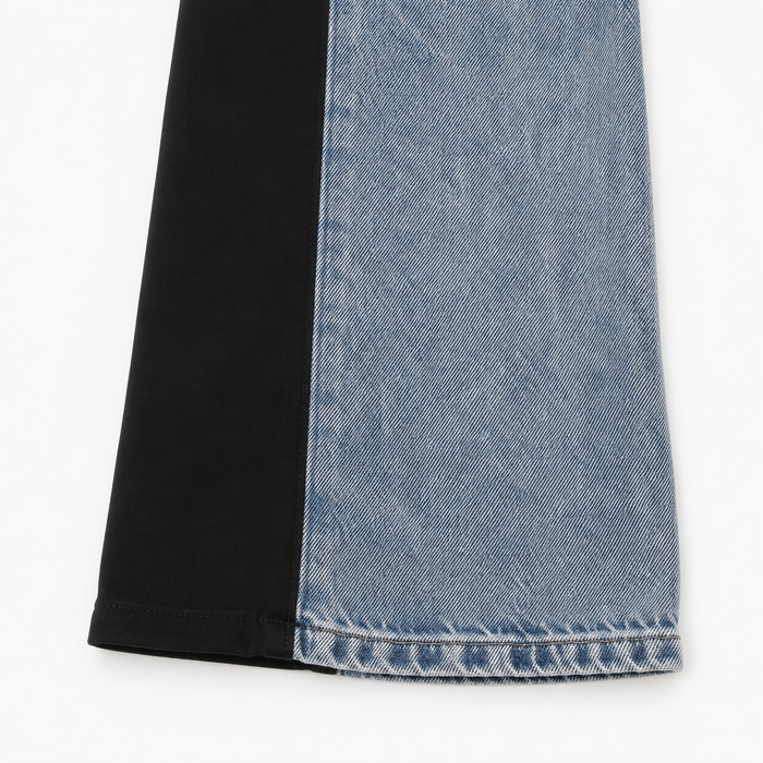 Girls Wide Leg Jeans With Contrast Side Panels