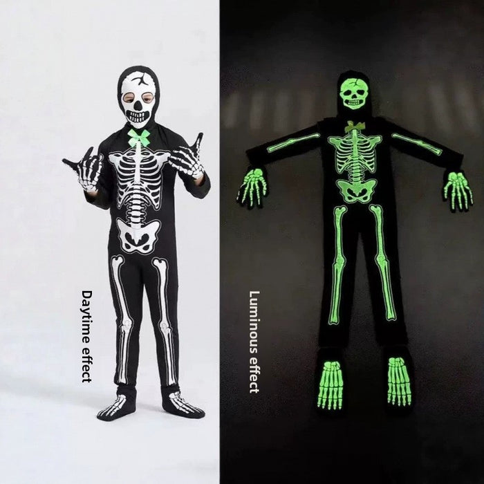 Glow-in-the-Dark Halloween Skeleton Costume for Kids