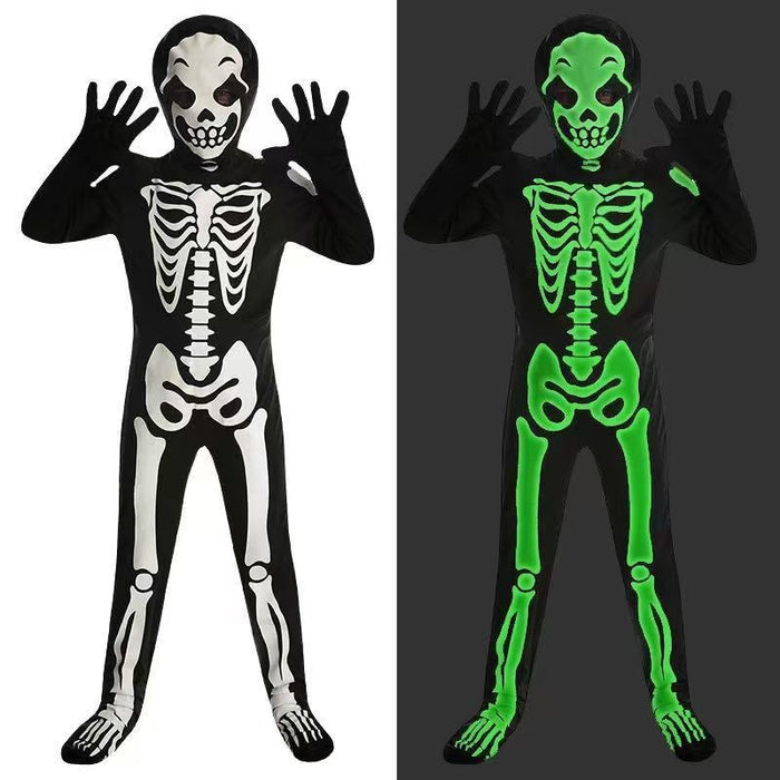 Glow-in-the-Dark Halloween Skeleton Costume for Kids