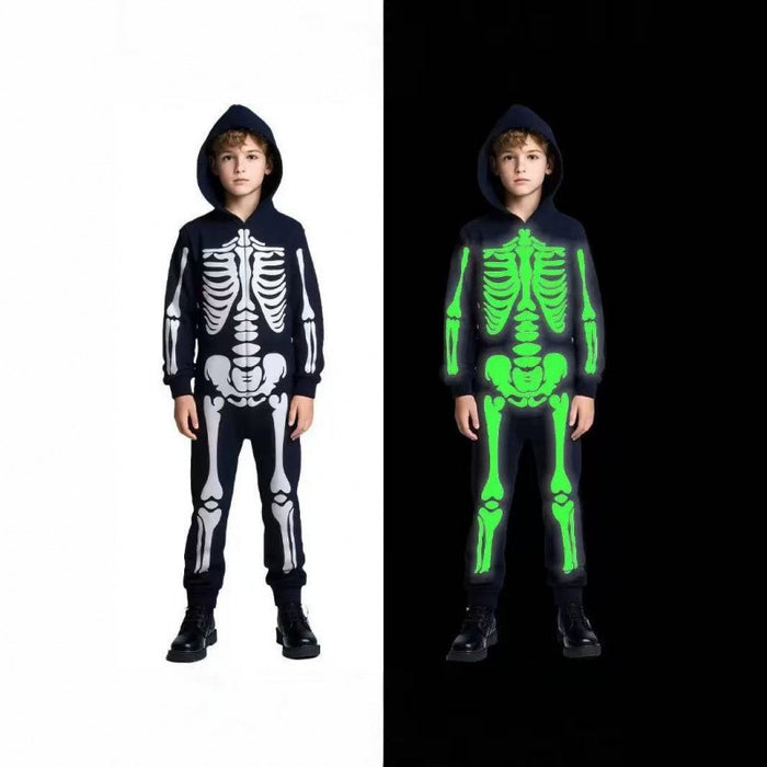 Glow-in-the-Dark Halloween Skeleton Costume for Kids