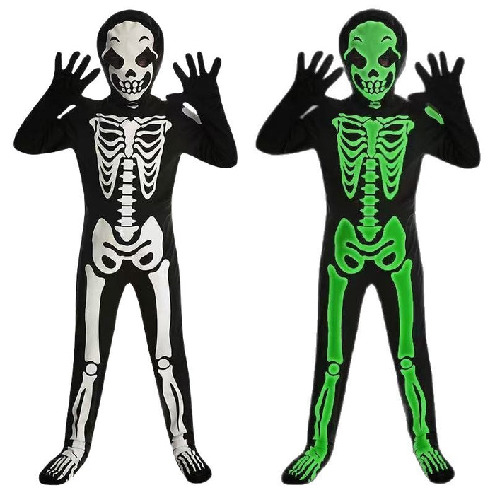 Glow-in-the-Dark Halloween Skeleton Costume for Kids