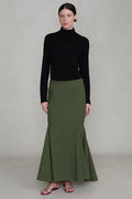 Godet Skirt Army Green