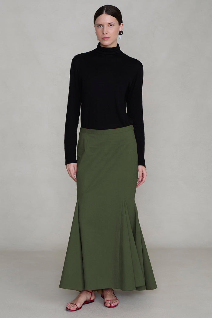 Godet Skirt Army Green
