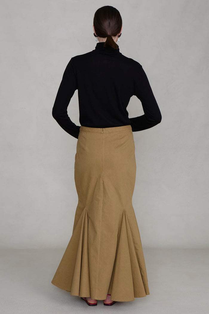 Godet Skirt Khaki
