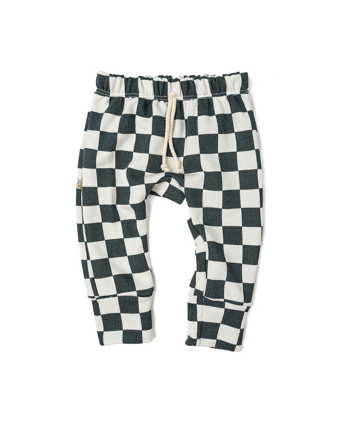 gusset pants - jade checkerboard