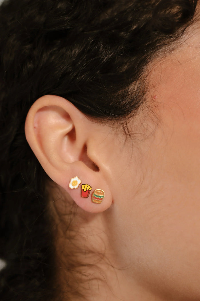 Hamburger Enamel Flat Back Stud