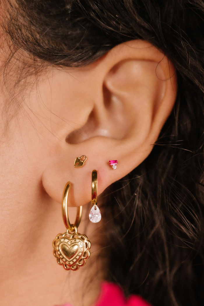 Heart Lock Flat Back Stud