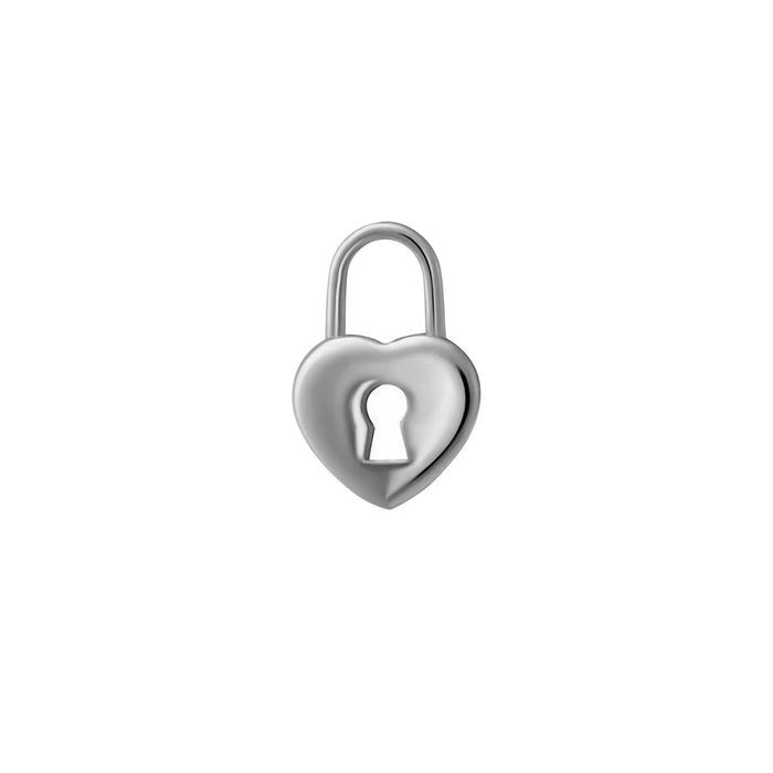 Heart Lock Hoop Charm