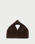 Helga Brown Suede Knot Clutch