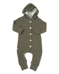 hooded romper - fatigue stripe