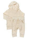 hoodie set - oatmeal stripe