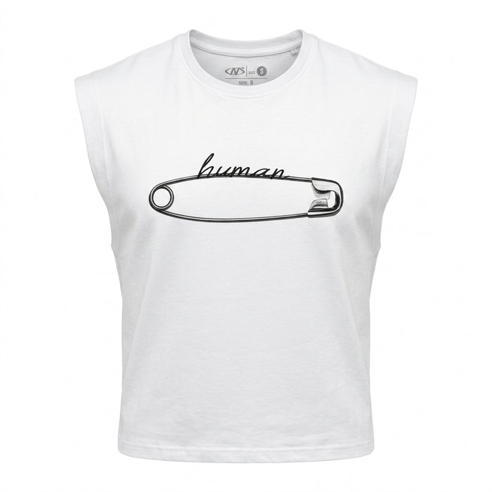 Human Graphic Sleeveless T Shirt