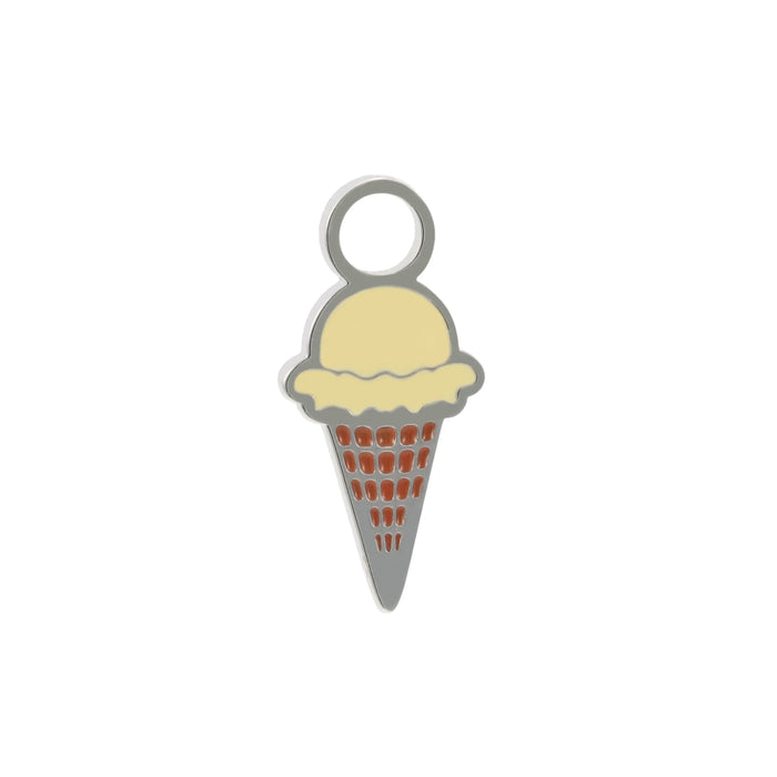 Ice Cream Cone Enamel Hoop Charm
