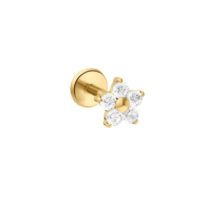 Icy Dahlia Flat Back Stud