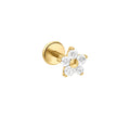 Icy Dahlia Flat Back Stud