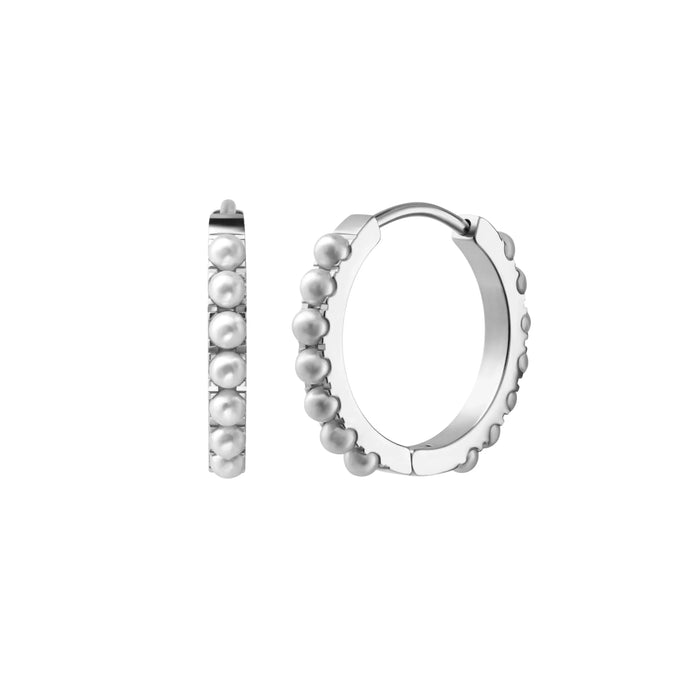 Isla Pearl Titanium Hoops