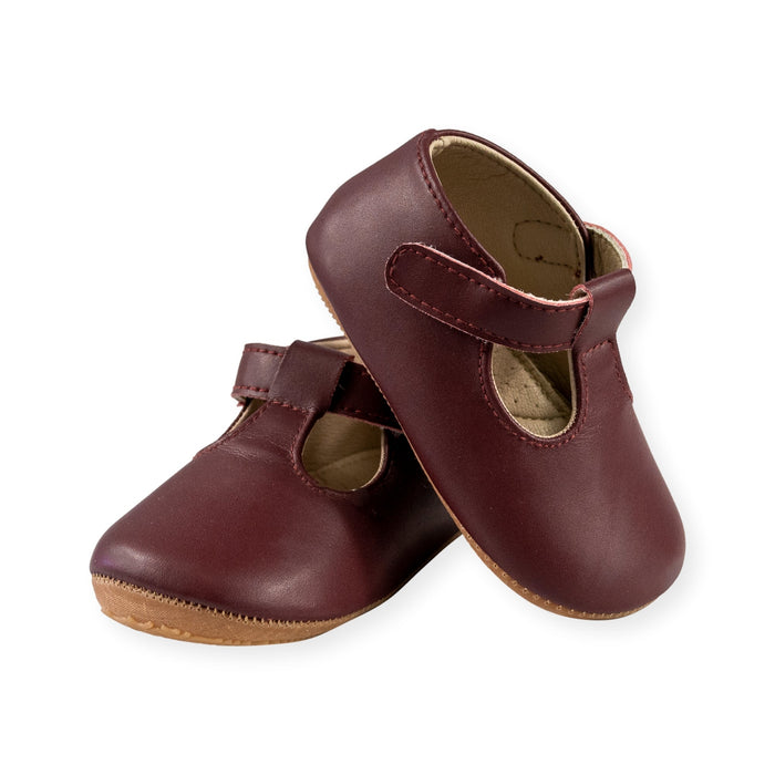 Emily Burgundy T-Strap Shoe by Jolly Kids - Wee Squeak