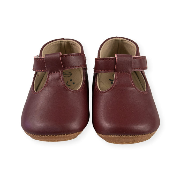Emily Burgundy T-Strap Shoe by Jolly Kids - Wee Squeak