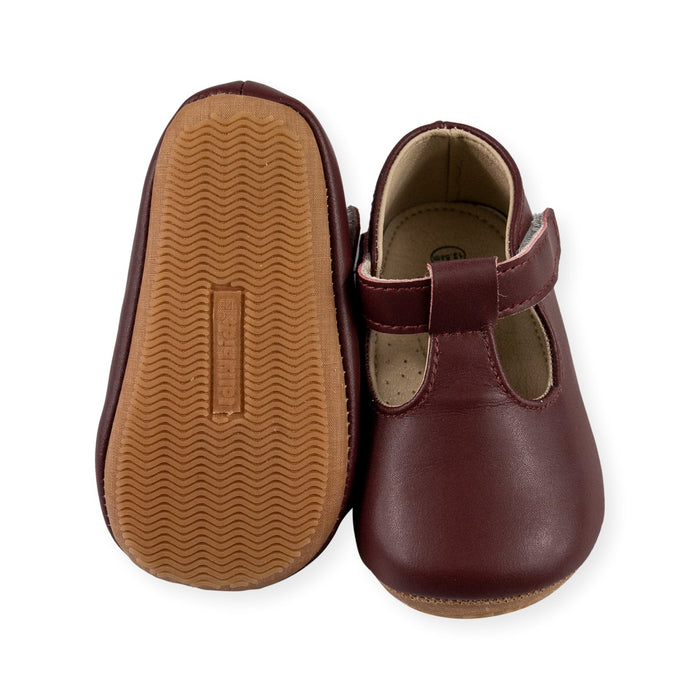 Emily Burgundy T-Strap Shoe by Jolly Kids - Wee Squeak
