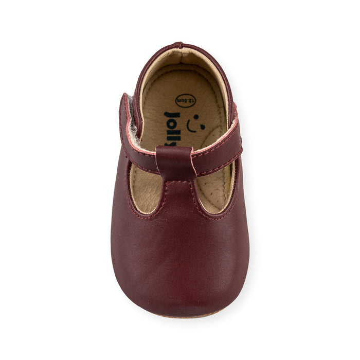 Emily Burgundy T-Strap Shoe by Jolly Kids - Wee Squeak