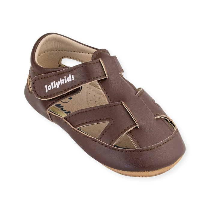 Landon Brown T-Stap Shoe by Jolly Kids - Wee Squeak