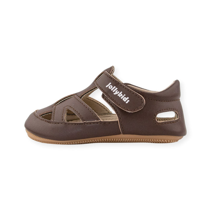 Landon Brown T-Stap Shoe by Jolly Kids - Wee Squeak