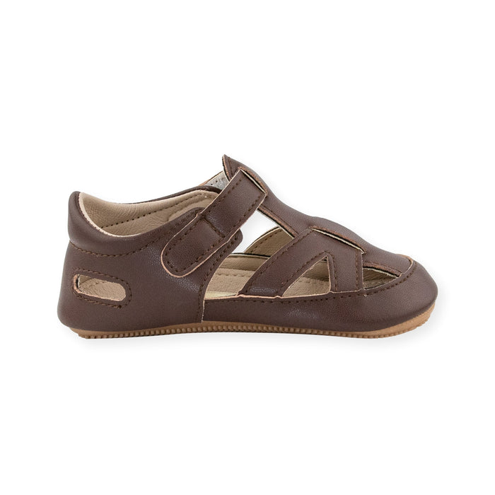 Landon Brown T-Stap Shoe by Jolly Kids - Wee Squeak