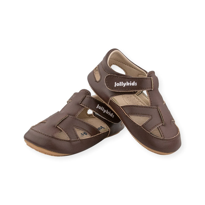 Landon Brown T-Stap Shoe by Jolly Kids - Wee Squeak