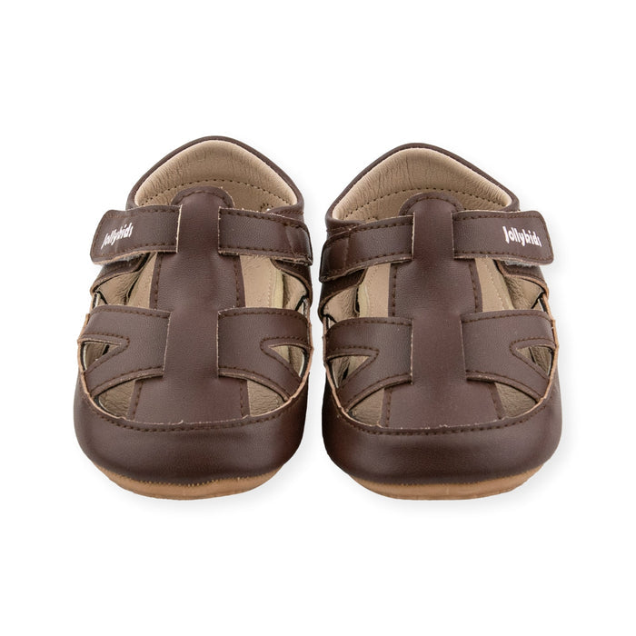 Landon Brown T-Stap Shoe by Jolly Kids - Wee Squeak
