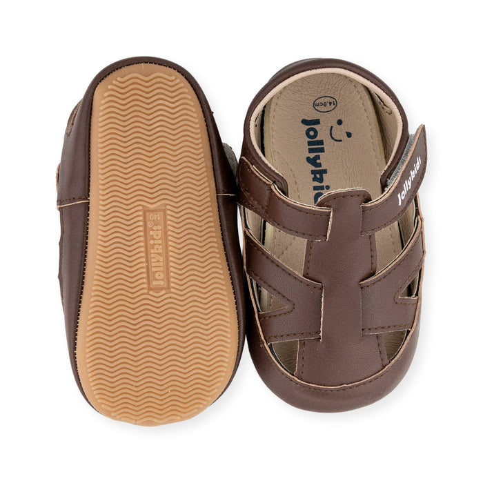 Landon Brown T-Stap Shoe by Jolly Kids - Wee Squeak