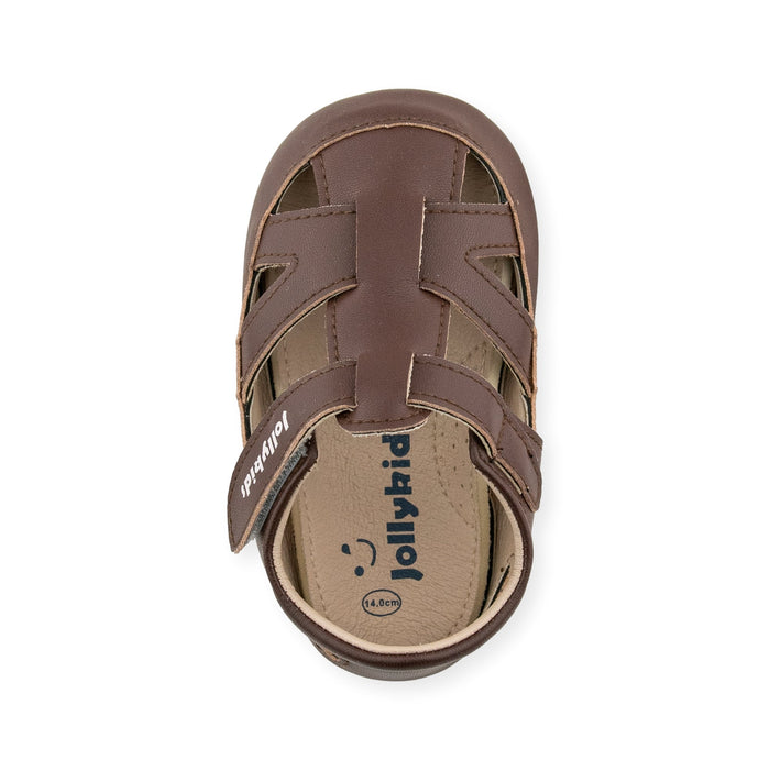 Landon Brown T-Stap Shoe by Jolly Kids - Wee Squeak
