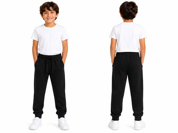 Kids Solid Fleece Jogger Pants