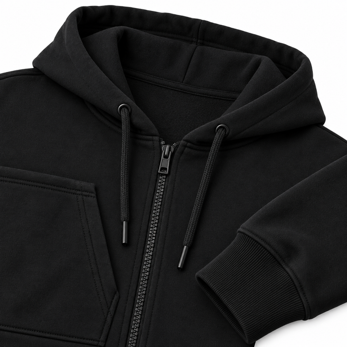 Junior Unisex Solid Full Zip Hoodie