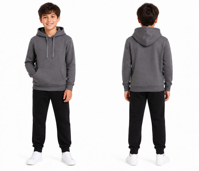 Junior Unisex Solid Pullover Hoodie