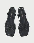Karly Black Leather Strappy Sandal in black nappa leather.