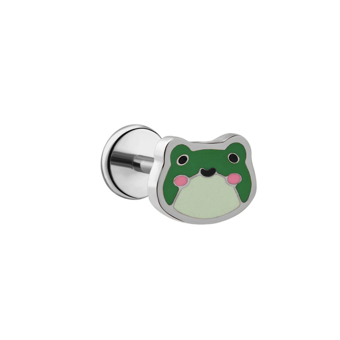 Kawaii Frog Enamel Flat Back Stud