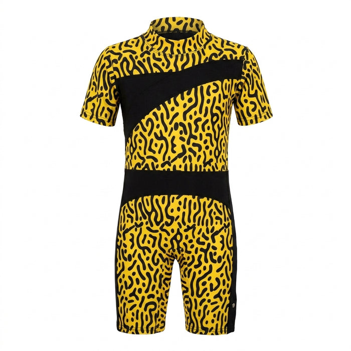 Kids Abstract Print Short Sleeve Swimsuit