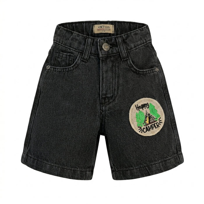 Kids Camper Patch Denim Shorts